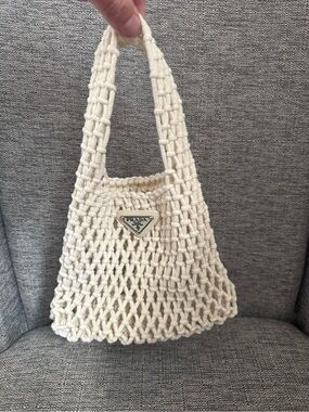 Prada Logo Triangle Logo Mini Crochet Bag